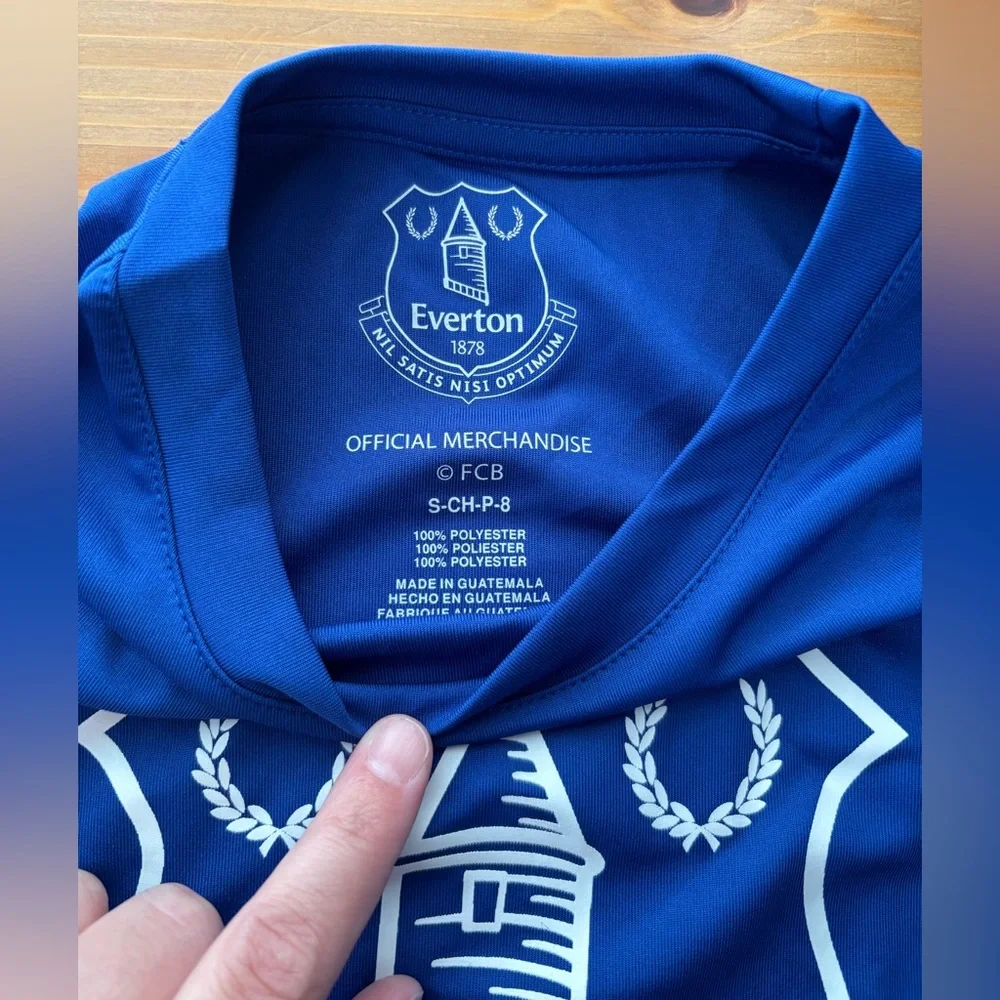 Everton F.C. Soccer Team Youth Blue Dri Fit T-shirt Size 8